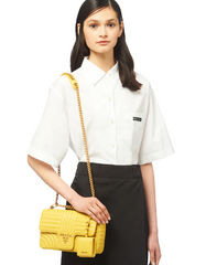 Prada Diagramme Medium Leather Bag Yellow