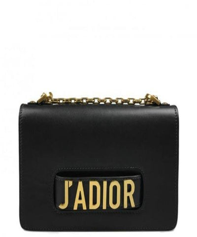 J’Adior Calfskin Flap Bag Black