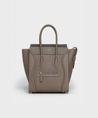 Micro Luggage Handbag In Drummed Calfskin Souris