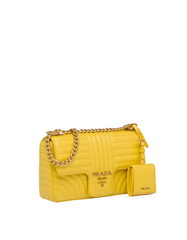 Prada Diagramme Medium Leather Bag Yellow
