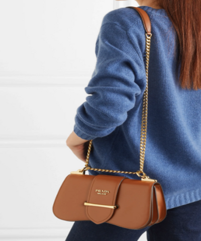 Prada Sidonie Leather Shoulder Bag Brown