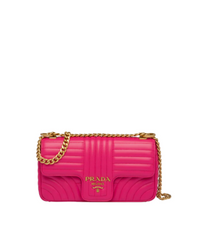 Prada Diagramme Medium Leather Bag Fuchsia
