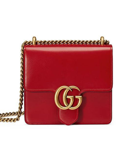 Gucci GG Small Marmont Leather Shoulder Bag Red