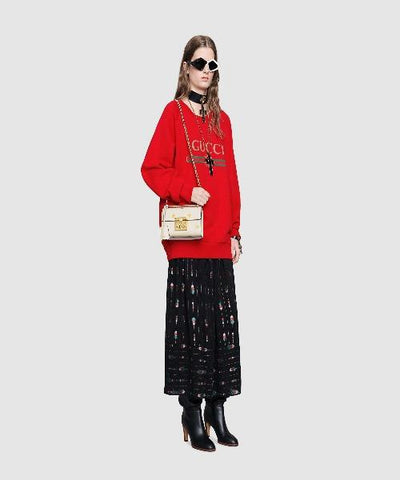 Gucci Padlock Bee Star Small Shoulder Bag White