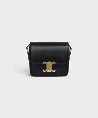 Celine Teen Triomphe Bag In Shiny Calfskin Black