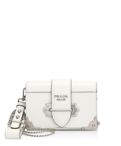 Prada Cahier Calf Leather Bag Light Green
