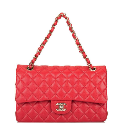 Chanel Medium Classic Handbag Red