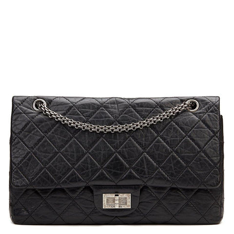 Chanel 2.55 Aged Calfskin Handbag Black