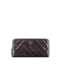 Chanel 19 Long Zipped Wallet Sky Black