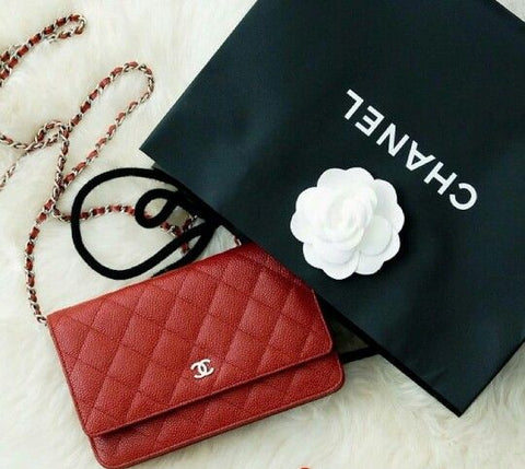Chanel Wallet On Chain – WOC Lambskin Gold-Toned Metal Maroon