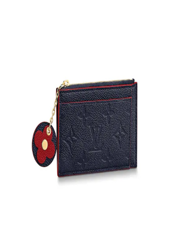 LV Zipped Card Holder Monogram Navy Red