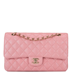 Chanel Caviar Quilted Small Double Flap Bag Pink Gold-Tone