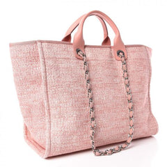 Chanel Deauville Fabric Tote Pink/Fuchsia