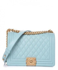 Chanel Boy Medium Handbag Sky Blue