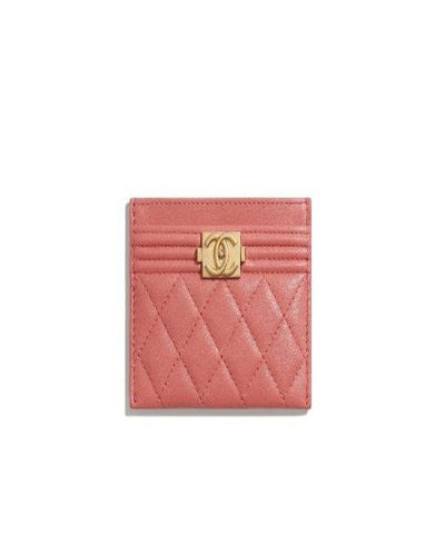 Chanel Boy Card Holder Pink