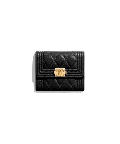 Chanel Boy Small Flap Wallet Black