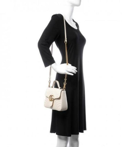 Gucci GG Marmont Small Top Handle Bag White