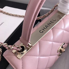 Chanel Small Flap Bag With Top Handle Pink