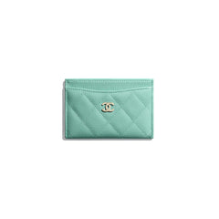 Chanel Classic Card Holder Iridescent Turquoise