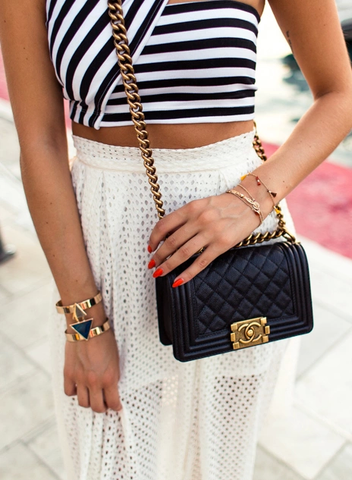 Small Boy Chanel Handbag Black-Gold