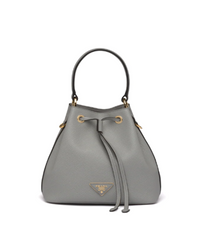 Prada Saffiano Leather Bucket Bag Grey