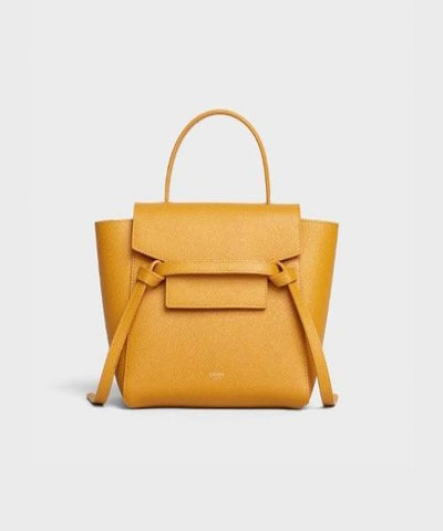Celine Nano Belt Bag In Grained Calfskin Ocre