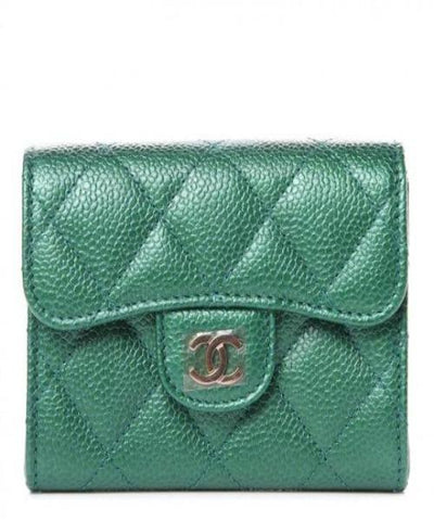 Chanel Boy Small Flap Wallet Green