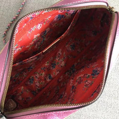 Gucci Laminated Leather Small Shoulder Bag Blue/Pink