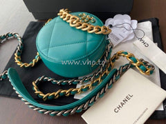 Chanel 19 Clutch With Chain Turquoise