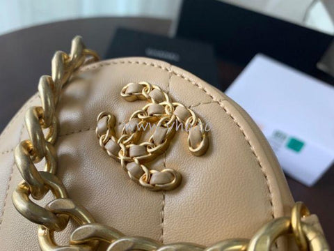 Chanel 19 Clutch With Chain Beige