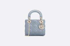 Mini Lady Dior Lambskin Bag Blue