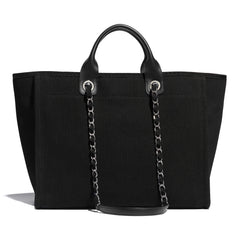 Chanel Deauville Fabric Tote Black/Gray