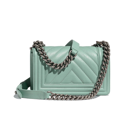 Chanel Boy Medium Caviar Leather Sky Blue