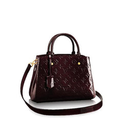 LV Montaigne BB Tote Bag Monogram Vernis Amarante