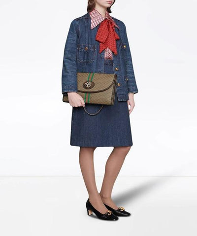Gucci Mini GG Supreme Canvas Rajah GG Medium Shoulder Bag