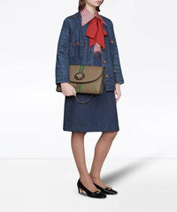 Gucci Mini GG Supreme Canvas Rajah GG Medium Shoulder Bag