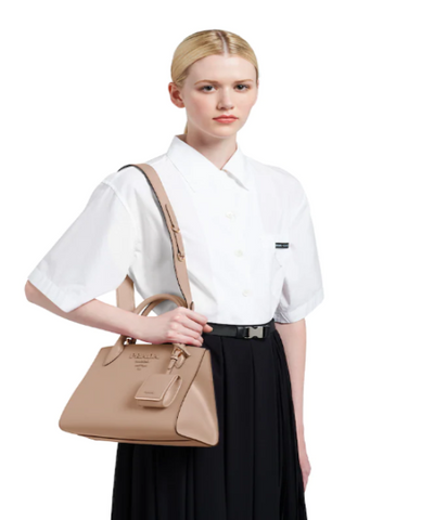 Prada Monochrome Saffiano Leather Bag Magnolia