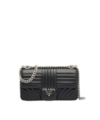 Prada Diagramme Medium Leather Bag Black
