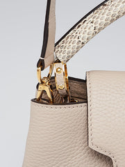 LV Capucines BB Taurillon Leather Python Galet Gray