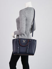 LV Lockmeto Handbag Luxury Leather Marine Rouge