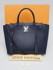 LV Lockmeto Handbag Luxury Leather Marine Rouge