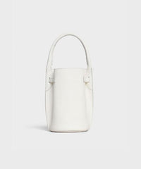 Celine Big Bag Nano Bucket In Supple Grained Calfskin White