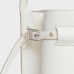 Celine Big Bag Nano Bucket In Supple Grained Calfskin White