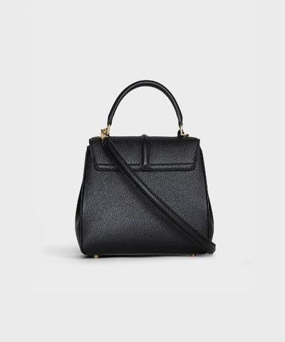 Celine Small 16 Bag In Grained Calfskin Black
