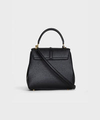 Celine Small 16 Bag In Grained Calfskin Black