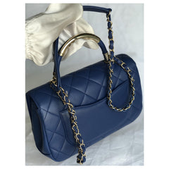 Chanel Medium Flap Bag With Top Handle Blue