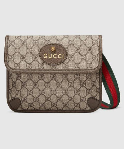 Gucci GG Supreme Belt Bag Brown Trims