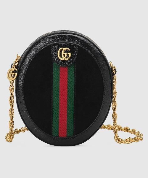 Gucci Ophidia Mini Round Shoulder Bag Black