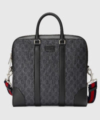 Gucci GG Supreme Briefcase Black/Grey Canvas