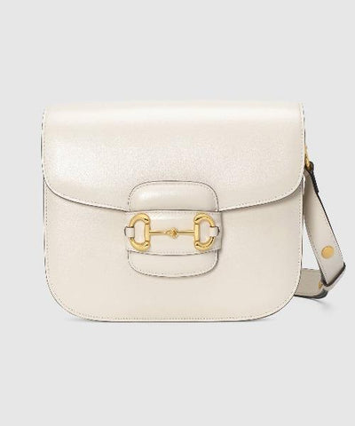 Gucci 1955 Horsebit Shoulder Bag White